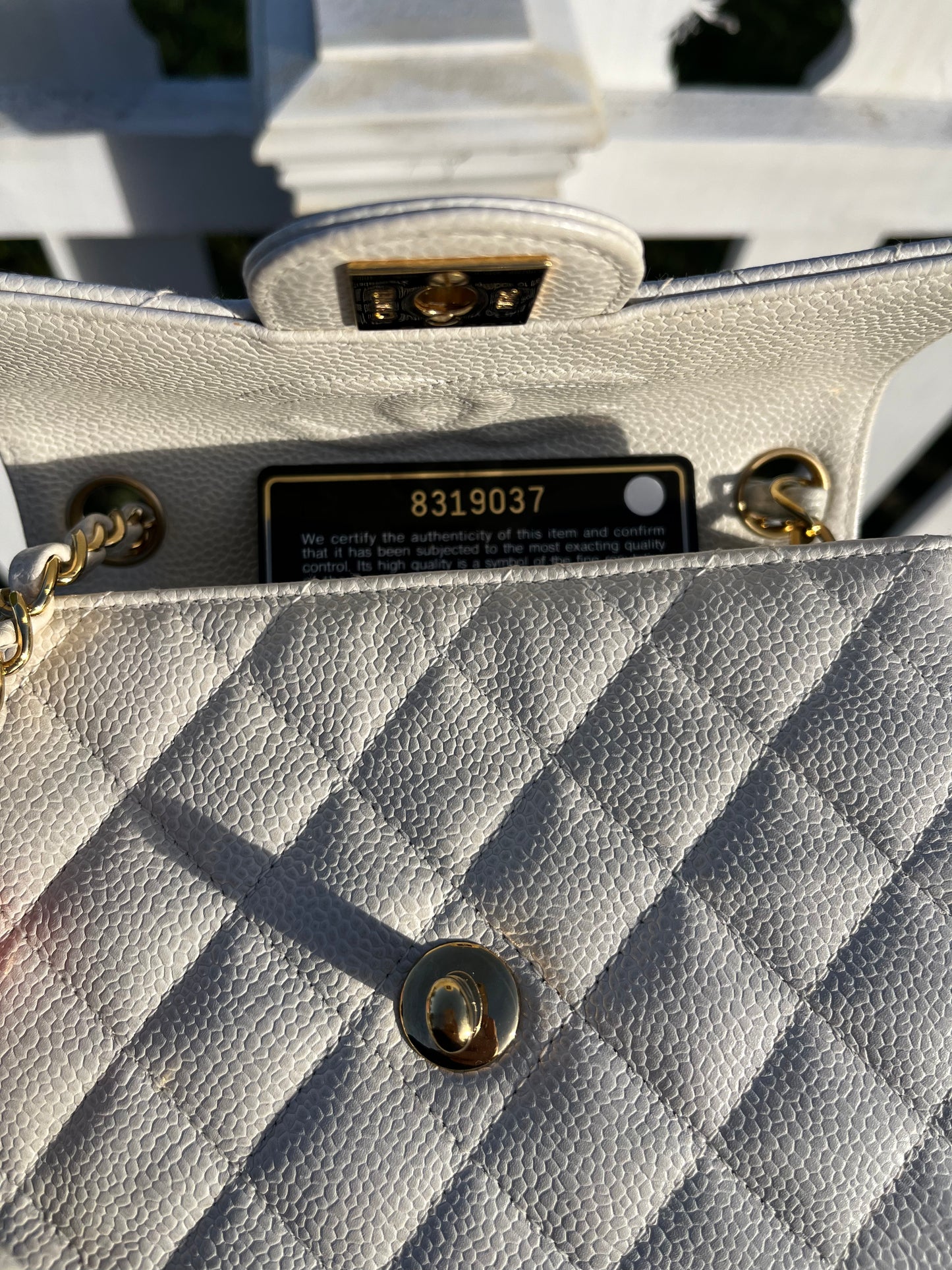 Chanel Cream Caviar Vintage Mini Square Flap Bag