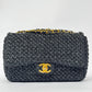 Chanel 18C Black Ancient Greece Raffia Crochet Flap Bag