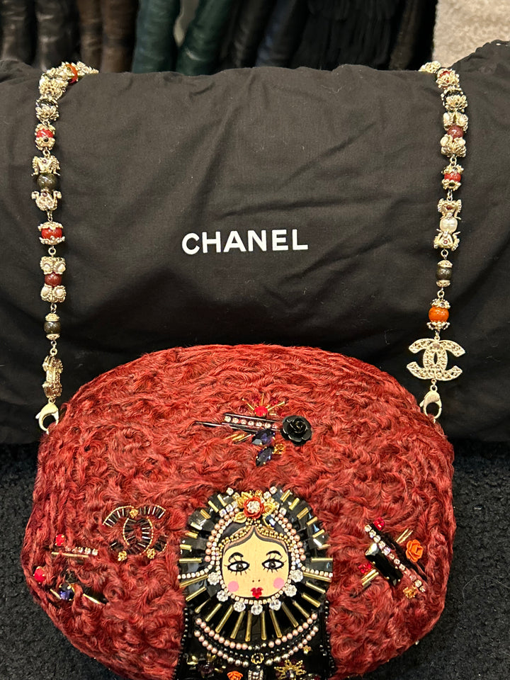 Chanel 2009 Paris - Moscou Embellished Persian Lamb Muff Clutch Bag