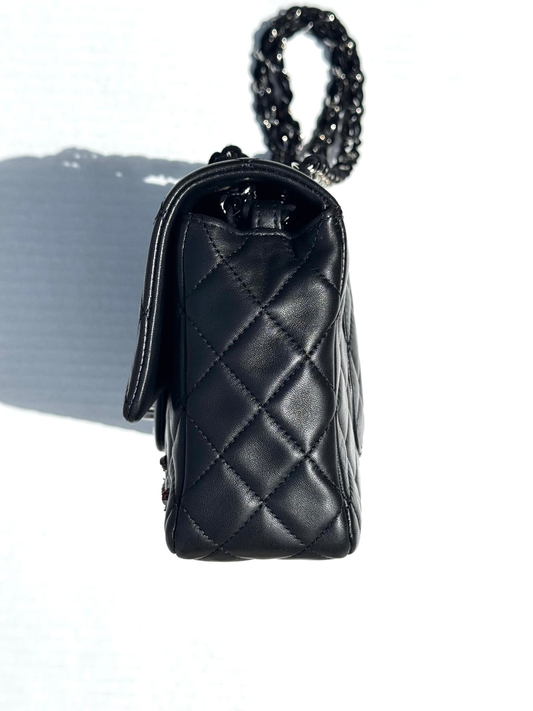 Chanel 2011 Black Ladybug Medium Lambskin Flap Bag