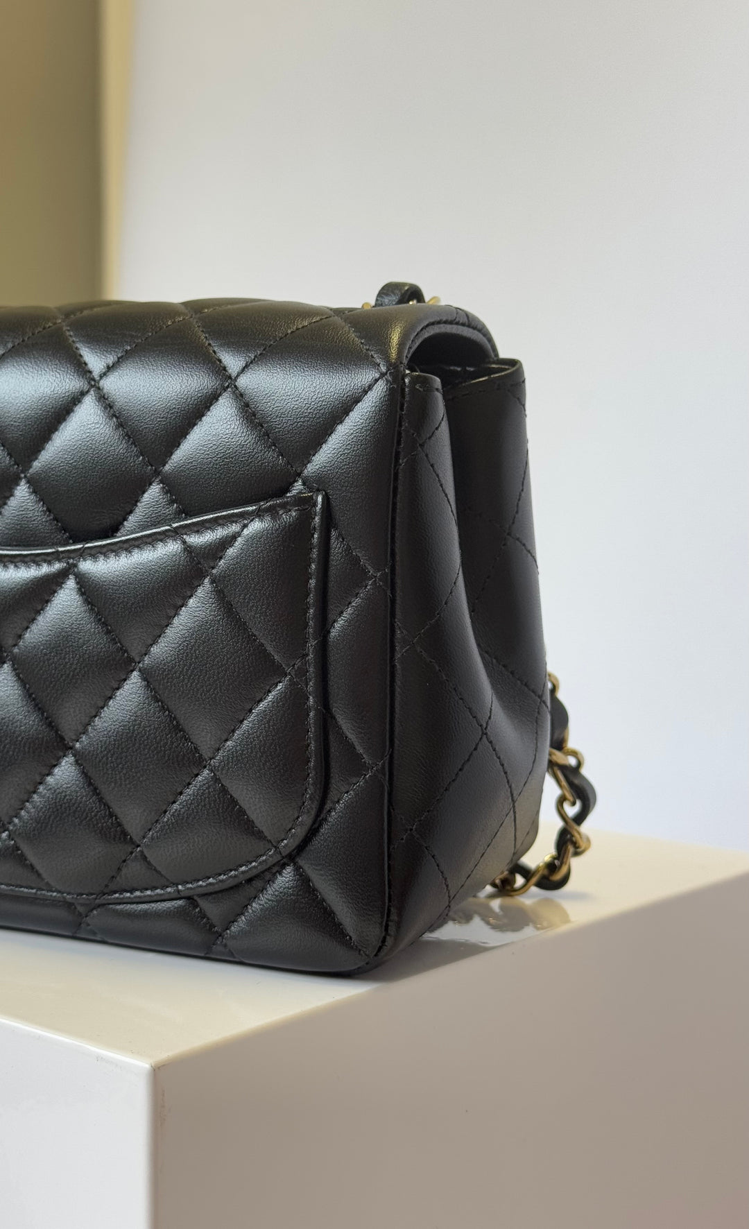 Chanel 2024 Black Mini Lambskin Square Flap Bag