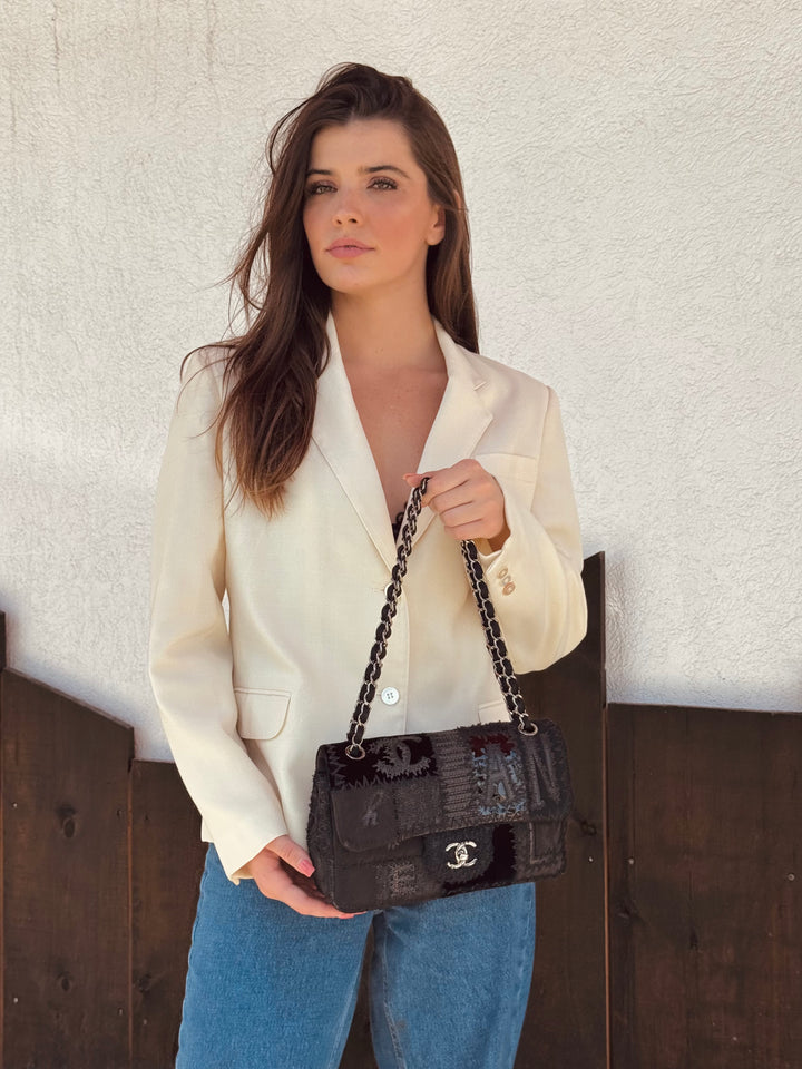 Chanel Black Patchwork Medium Single Flap Bag