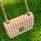 Chanel 24K Vintage Pink Striped Large Flap