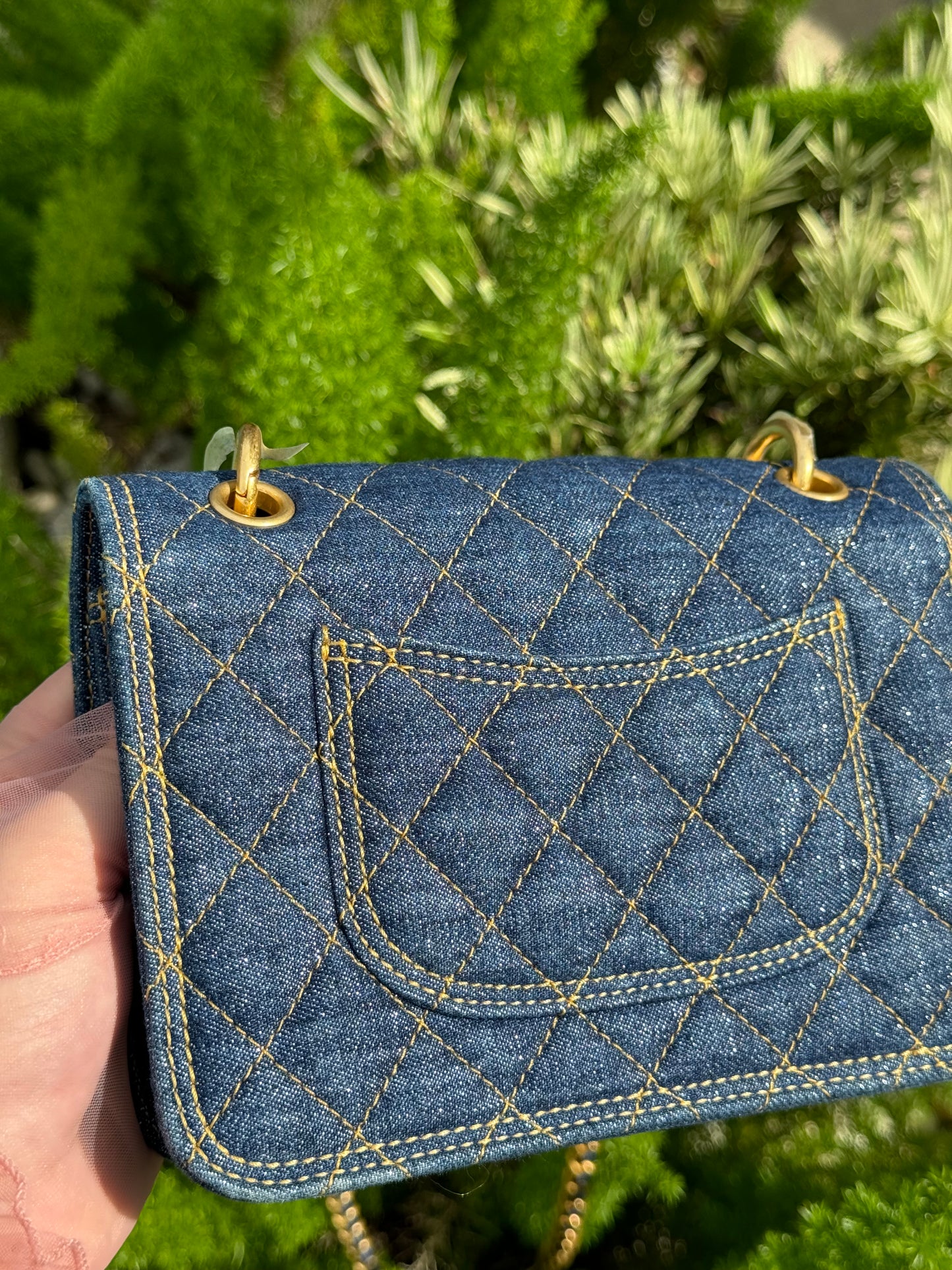 Chanel 23A Blue Denim Double You Crossbody