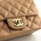 Chanel 18S Dark Beige Mini Square Caviar Flap Bag