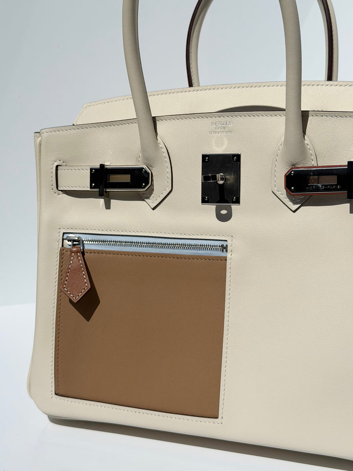 Hermès Birkin 30 Colormatic Swift Nata Palladium Hardware