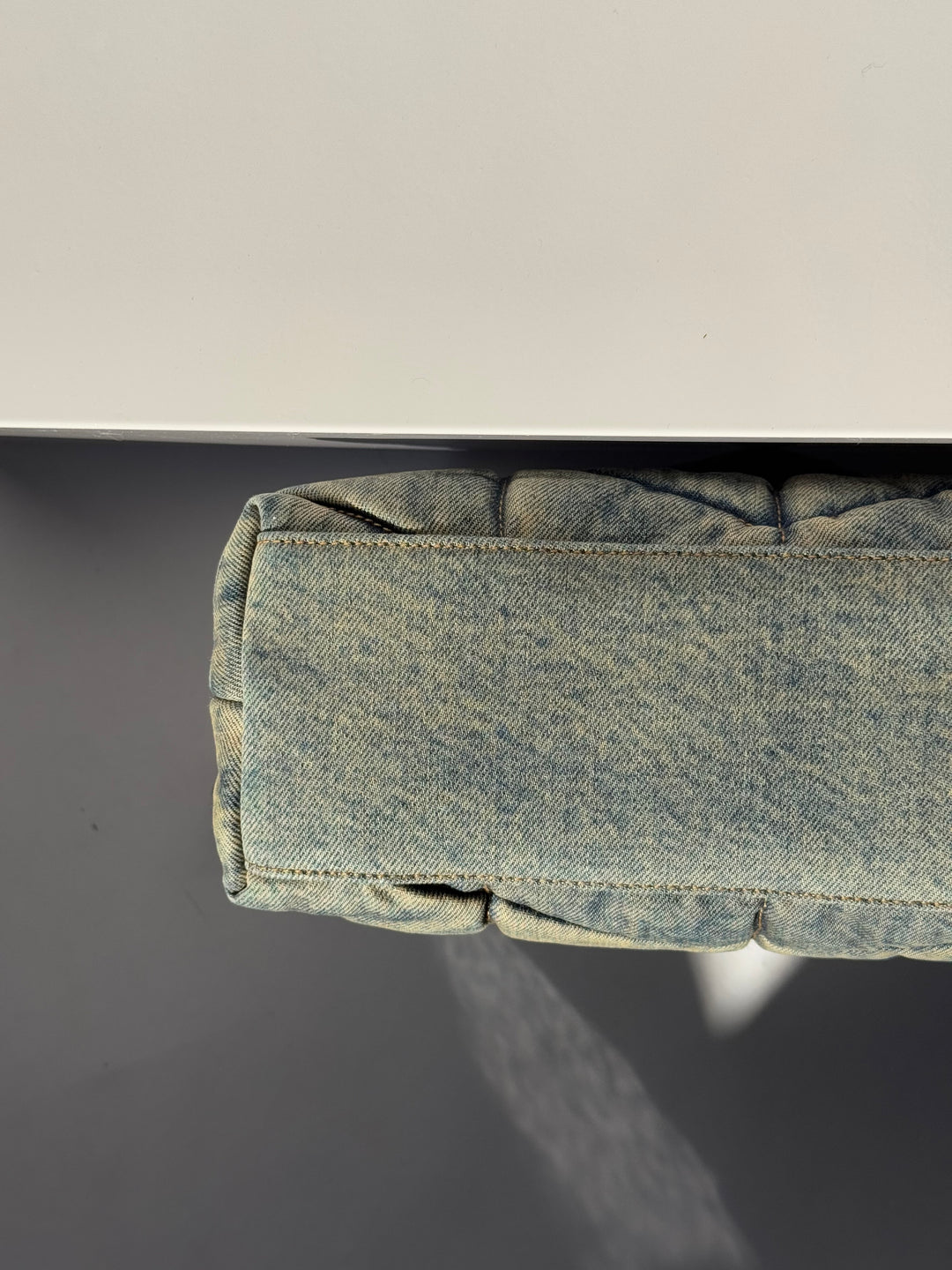 Saint Laurent Medium Denim Puffer Quilted Shoulder Bag