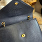 Chanel 1991 Black Lizard CC Envelope Flap Bag