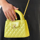Chanel 2025 Yellow Shiny Calfskin Mini Kelly