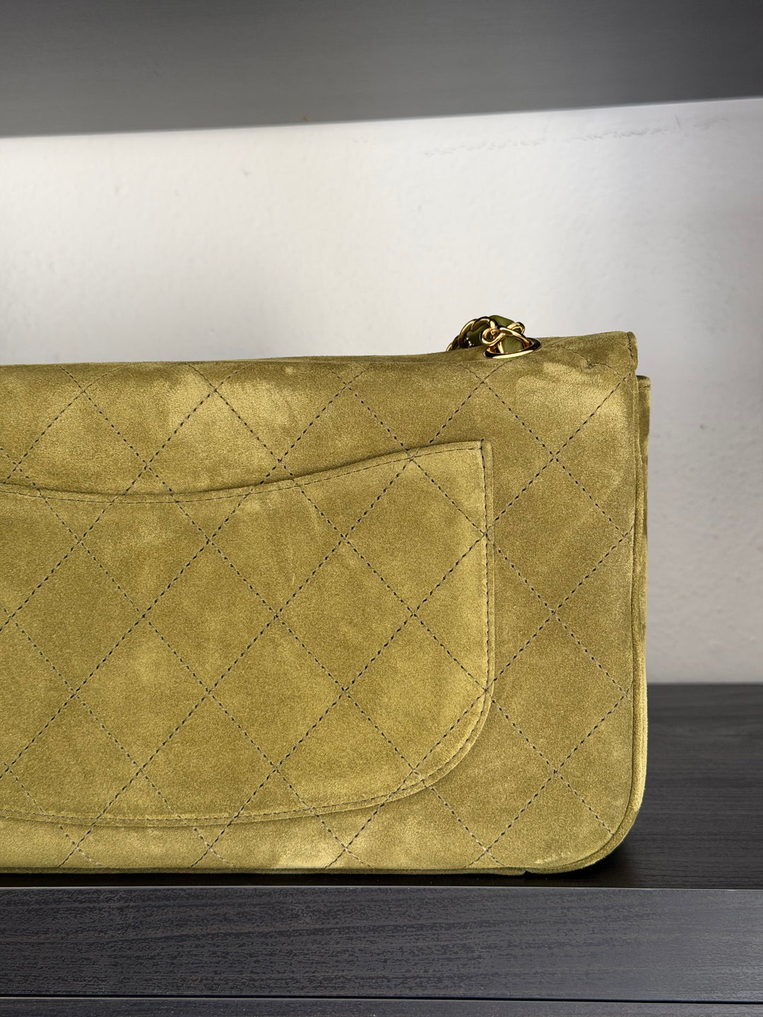 Chanel Maxi 32 Flap Bag Beige Souplissimo Suede Calfskin Gold Tone Hardware 2026