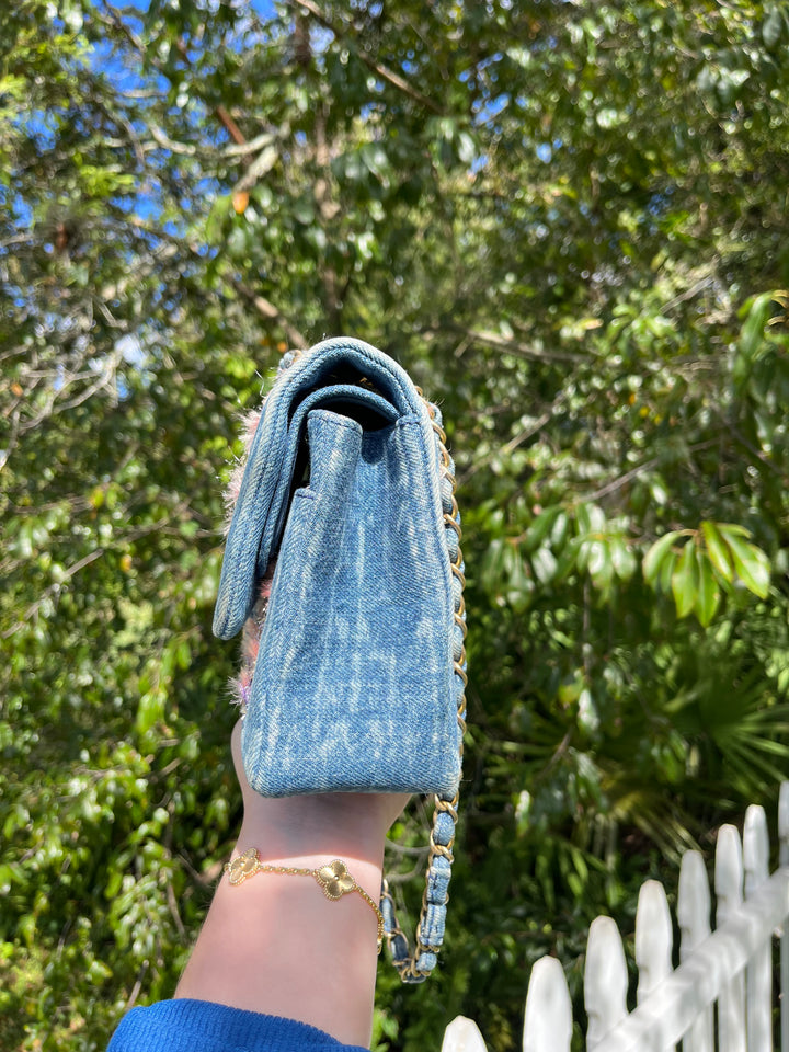 Chanel Tweed & Denim Medium Classic Flap Bag