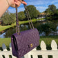 Chanel Purple Medium Vintage Caviar Classic Flap