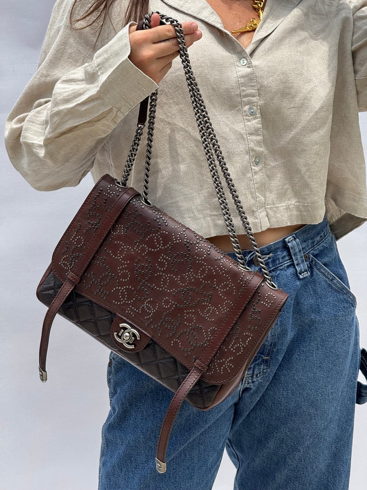 Chanel Jumbo Paris Dallas Texan Satchel Flap Bag