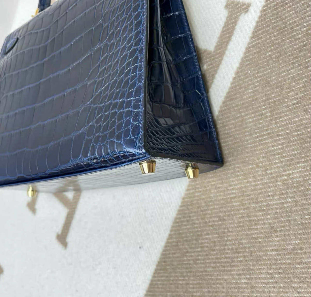 Hermes Blue Sapphire Alligator Kelly 25 Sellier