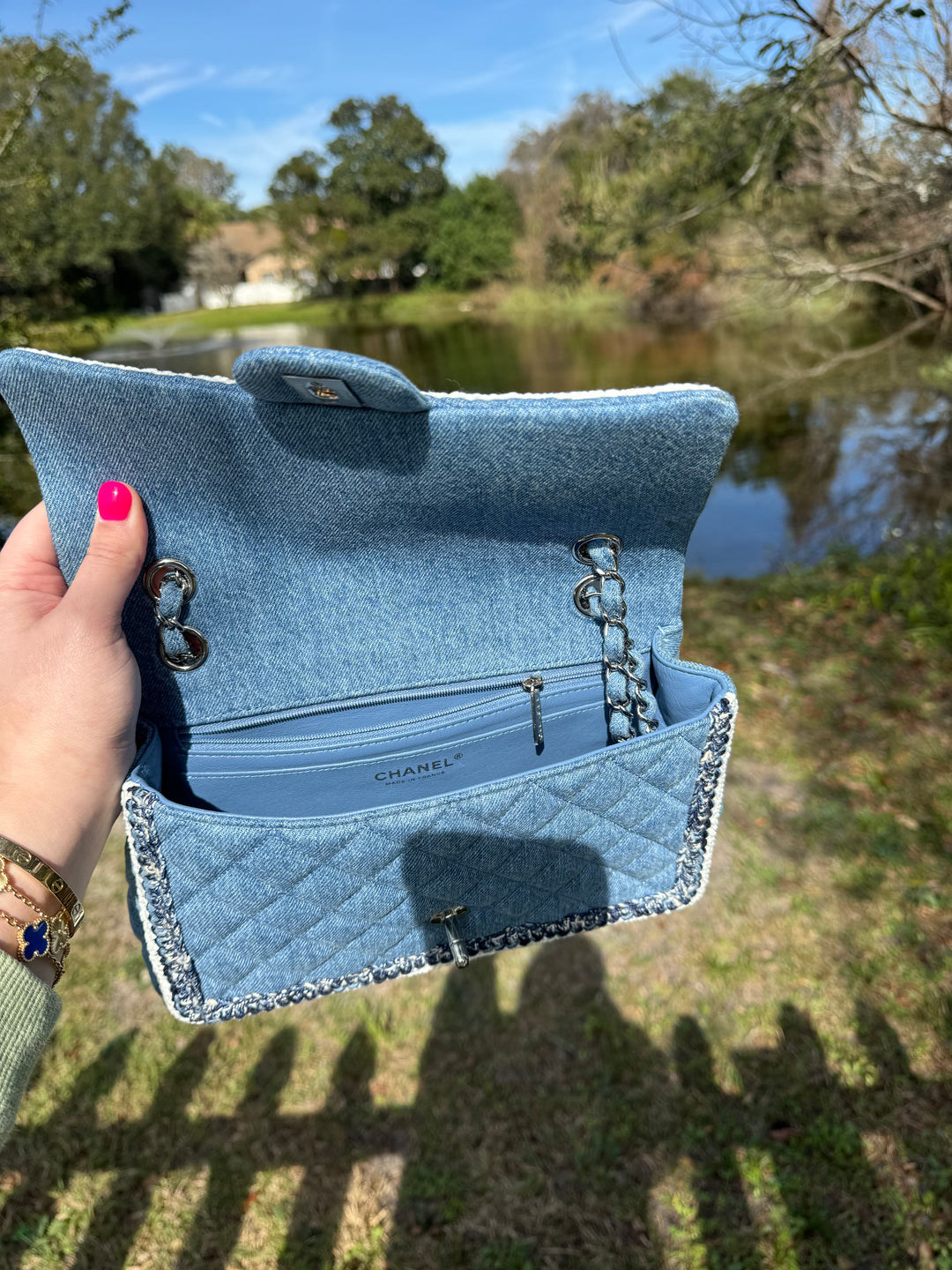 Chanel Medium Denim Braided Single Flap