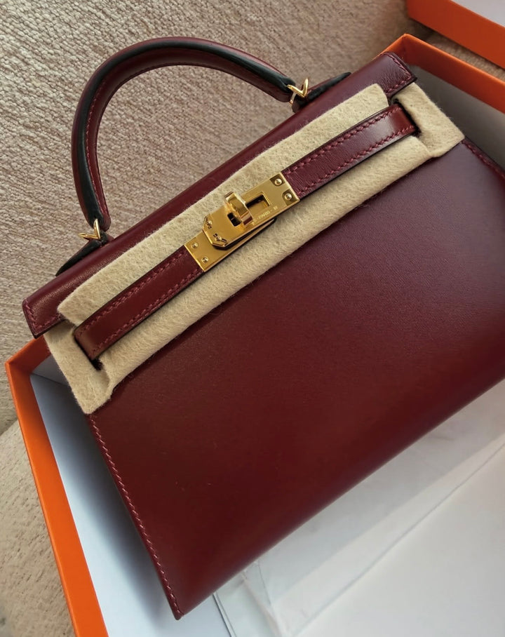 Hermès Mini Kelly Sellier 20 Rouge H Box Calf Leather Gold Hardware 2025