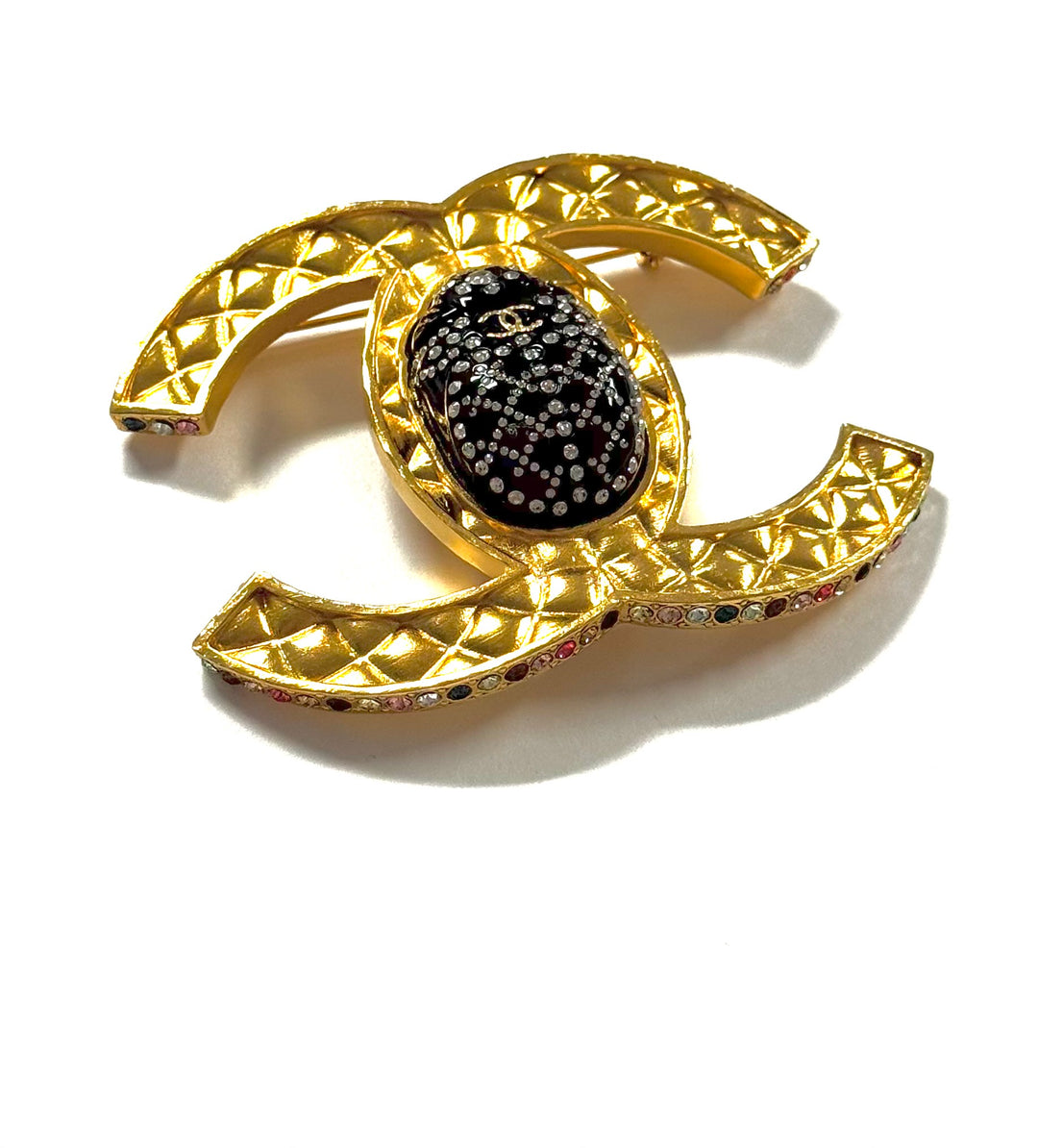 Chanel 19A Egypt Multicolor XL Beatle Brooch