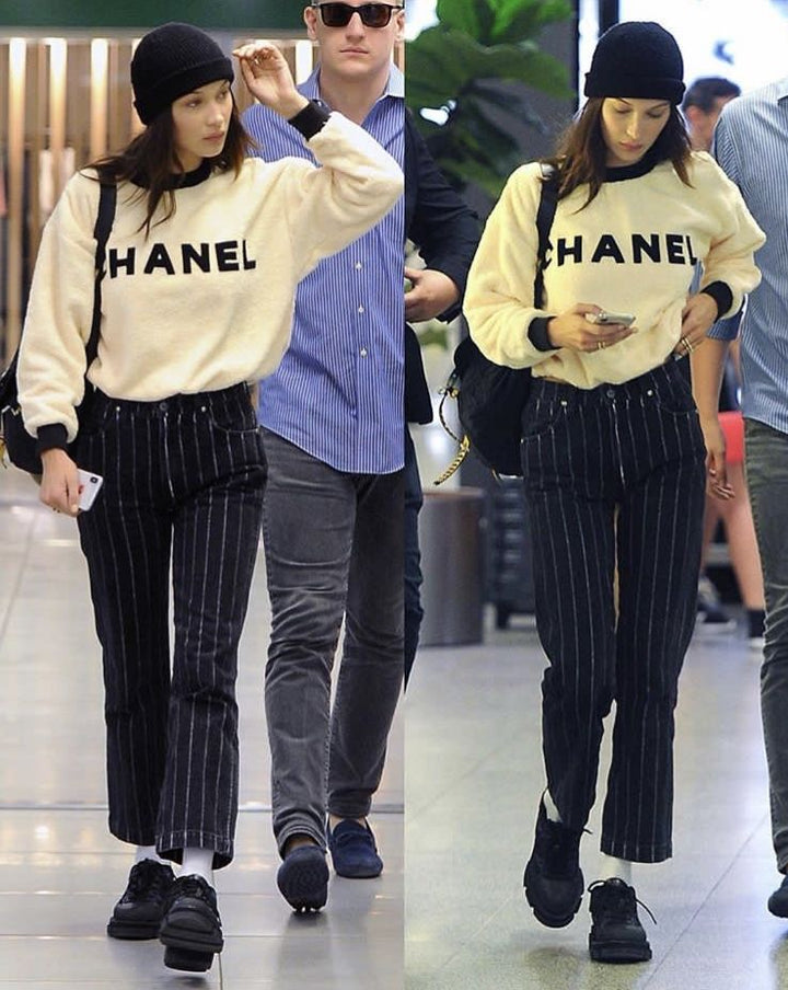 Chanel 1992 Runway Terrycloth Ivory Sweater
