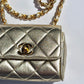 Chanel 1994 Vintage Metallic Gold Extra Mini Flap Bag