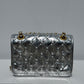 Chanel Silver Metallic Mini Braided Calfskin Flap Bag