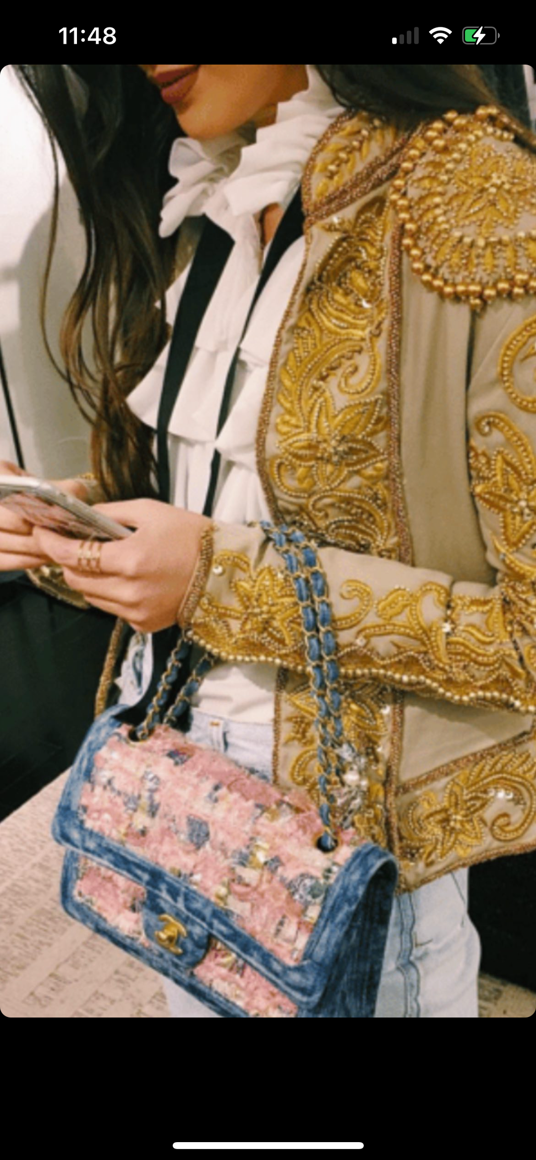 Chanel Tweed & Denim Medium Classic Flap Bag