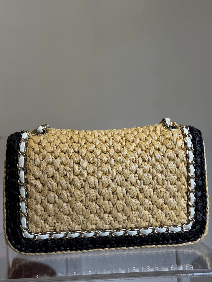 Chanel 24C Venice Beach Medium Braided Raffia Flap Bag