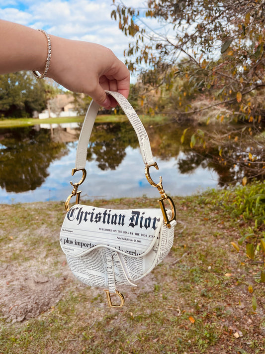 Christian Dior 2000 Newspaper Saddle Bag