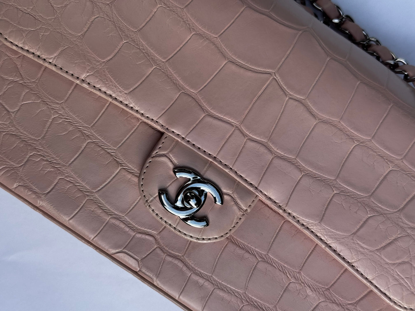 Chanel Bubblegum Pink Alligator Medium Classic Flap Bag