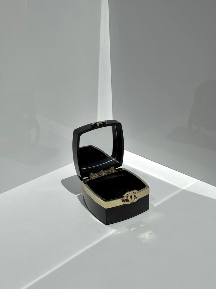 Chanel Lucite Box Mini Handbag Black Gold Hardware 2004