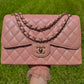 Chanel 19S Pink Iridescent Jumbo Caviar Double Flap Bag