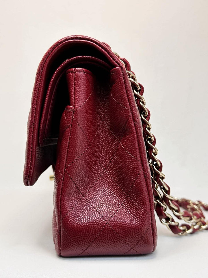 Chanel Classic Medium Double Flap Burgundy Caviar Gold Hardware 2019