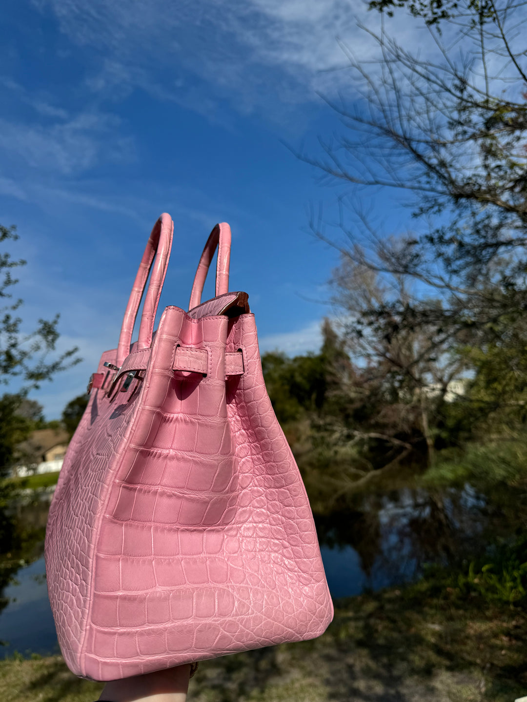 Hermes Bubblegum Matte Croc Birkin 35 PHW