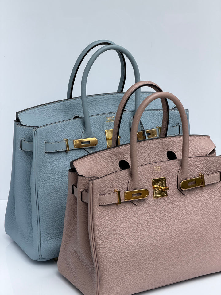 Hermès Birkin 35 Bleu Lin Togo Gold Hardware 2012