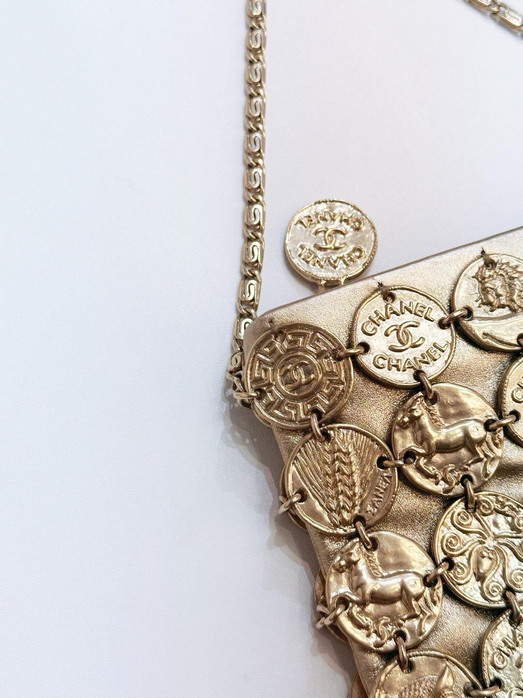 Chanel 18C Metiers D’art Gold Medallion Evening Bag