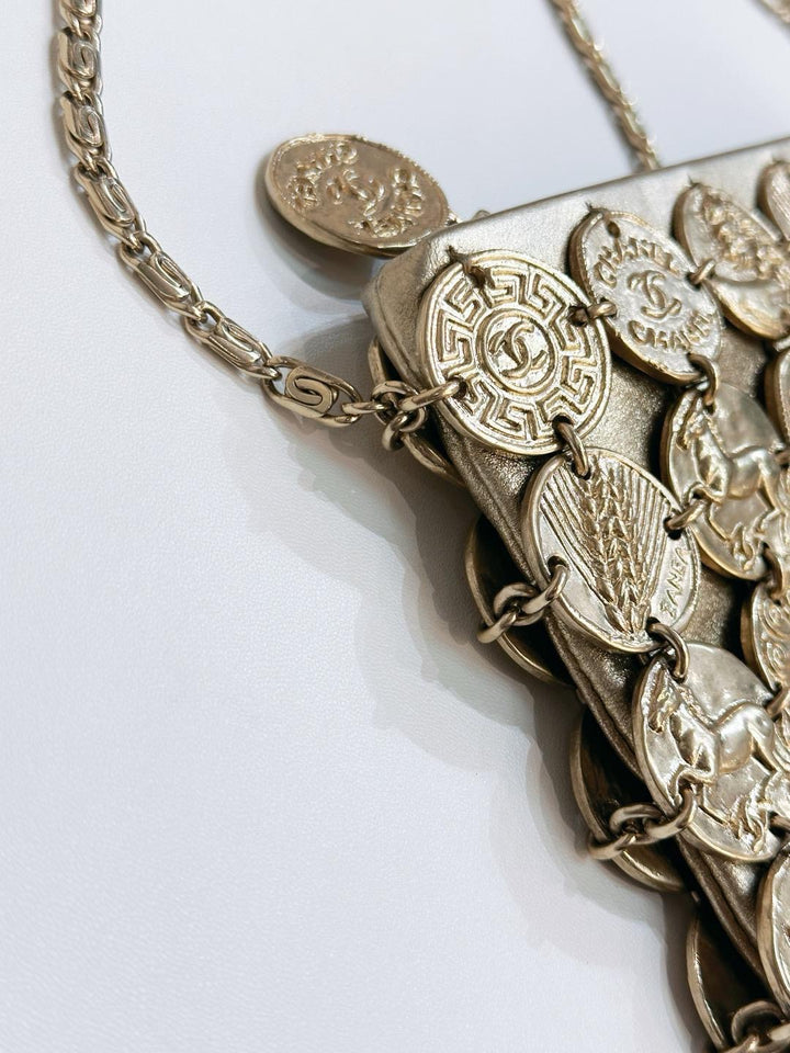 Chanel 18C Metiers D’art Gold Medallion Evening Bag