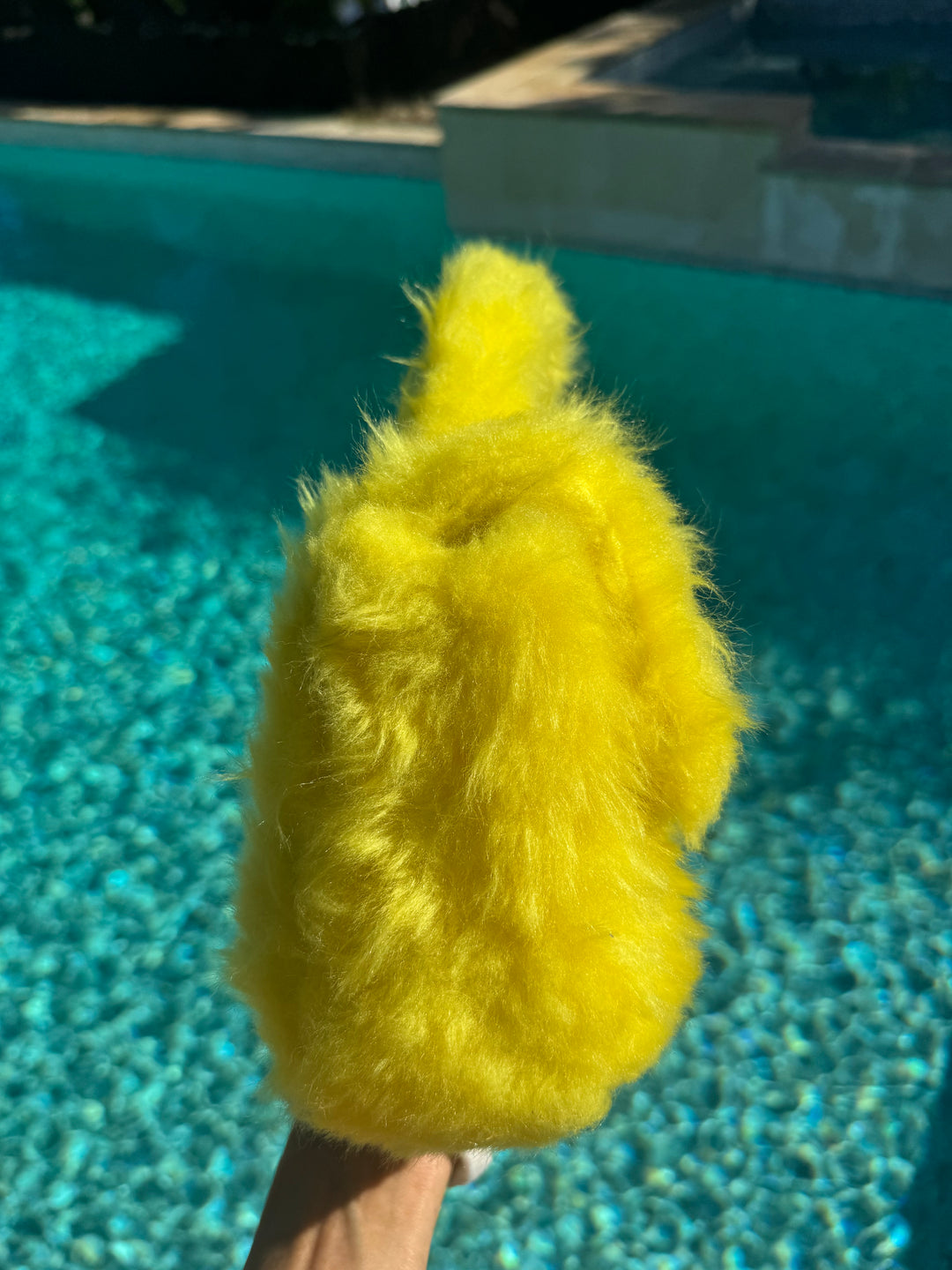 Chanel RARE Yellow 1994 Faux Fur Kelly