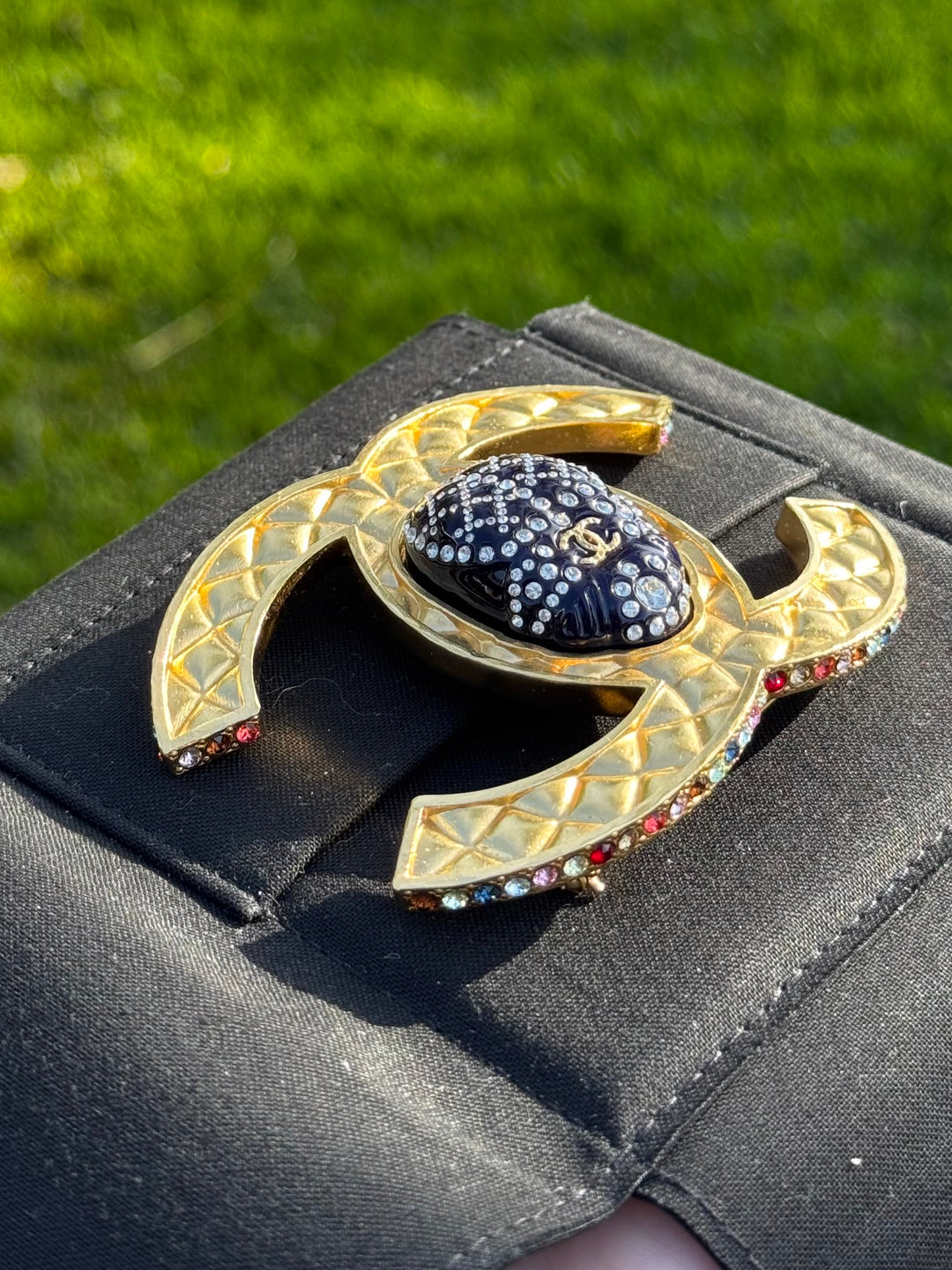 Chanel 19A Egypt Multicolor XL Beatle Brooch