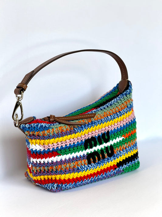 Miu Miu Crochet Multicolor Pouch Bag