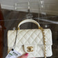 Chanel 21S Mini Light Beige Caviar Top Handle
