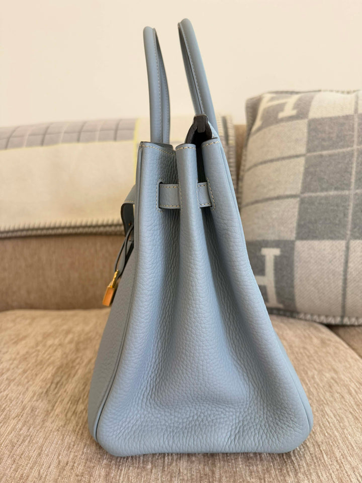 Hermès Birkin 35 Bleu Lin Togo Gold Hardware