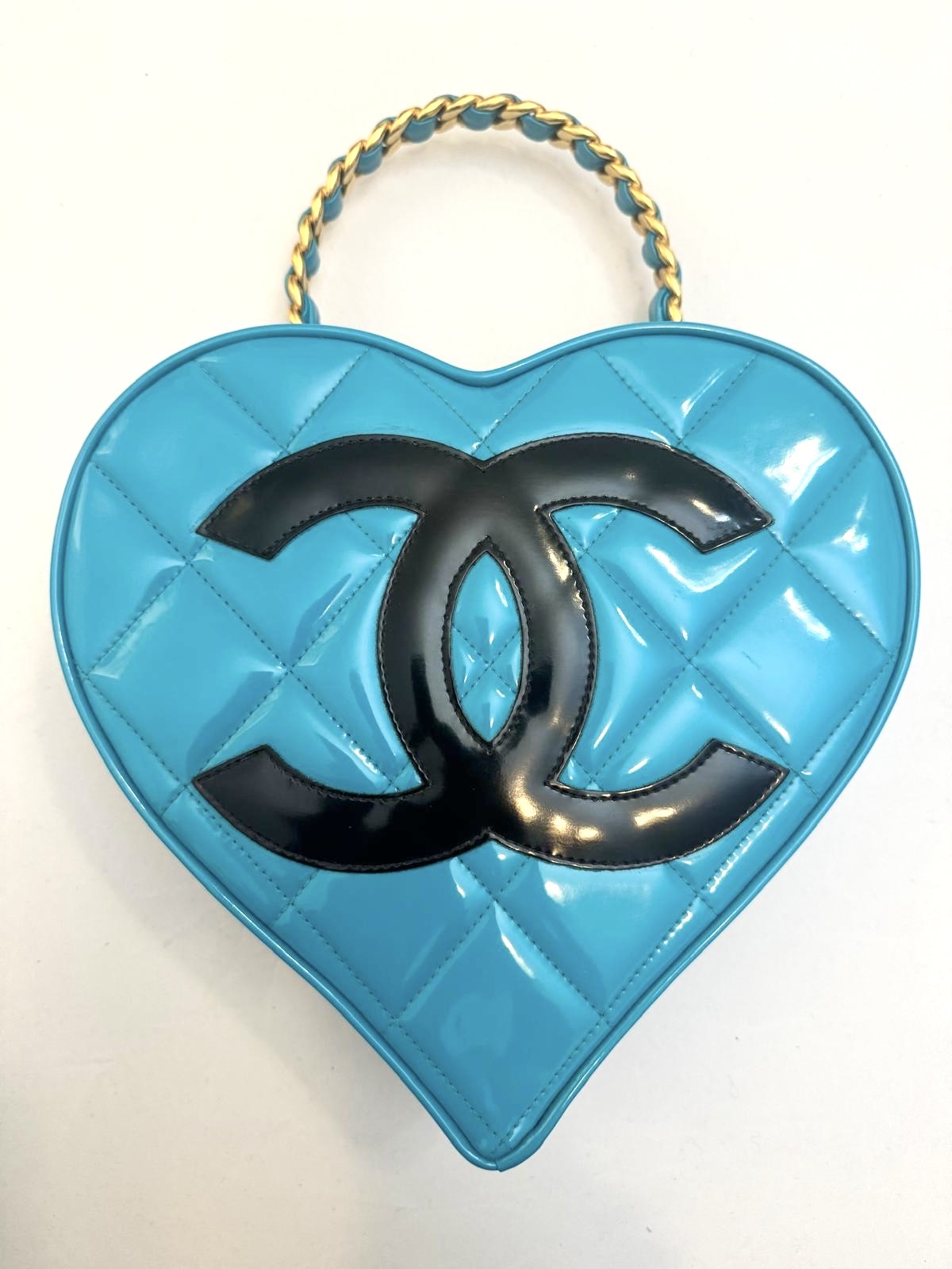 Chanel 1995 CC Blue Heart Vanity Bag