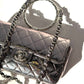 Chanel Metallic Calfskin Mini Ring Handle Flap Bag