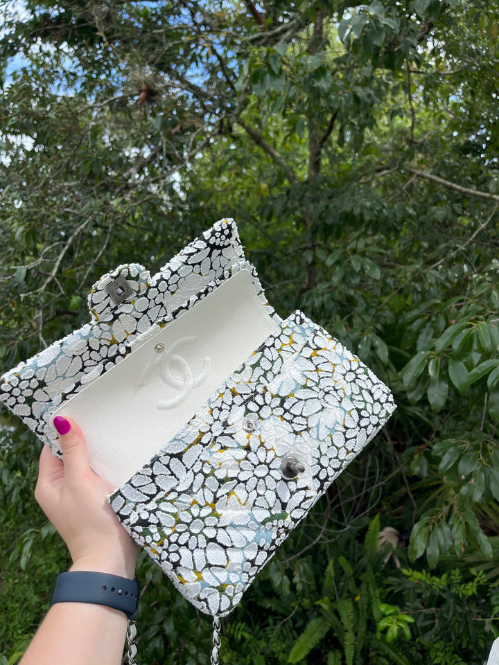 Chanel Floral Medium Tweed Classic Flap