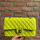 Chanel 21S Yellow Neon Lambskin Medium Flap Bag