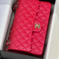 Chanel 21S Red Iridescent Medium Caviar Flap Bag