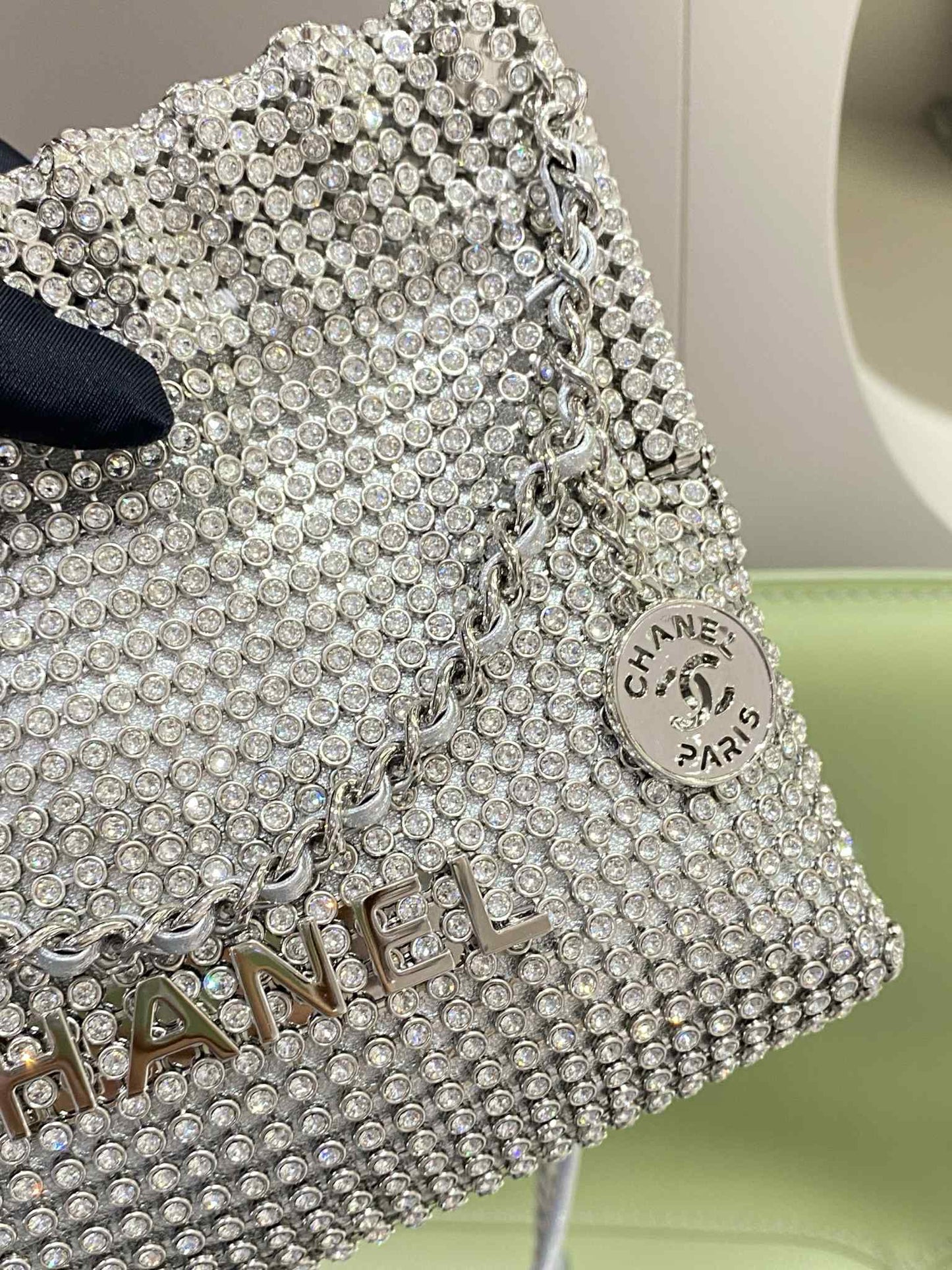 Chanel Crystal Embellished Metallic Mini 22