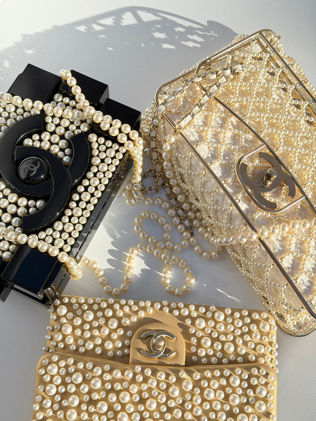 Chanel Paris Dubai Gold Metallic Pearly WOC