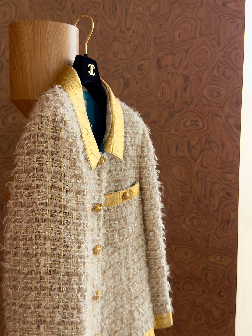 Chanel 19A Egypt Gold Tweed Runway Jacket