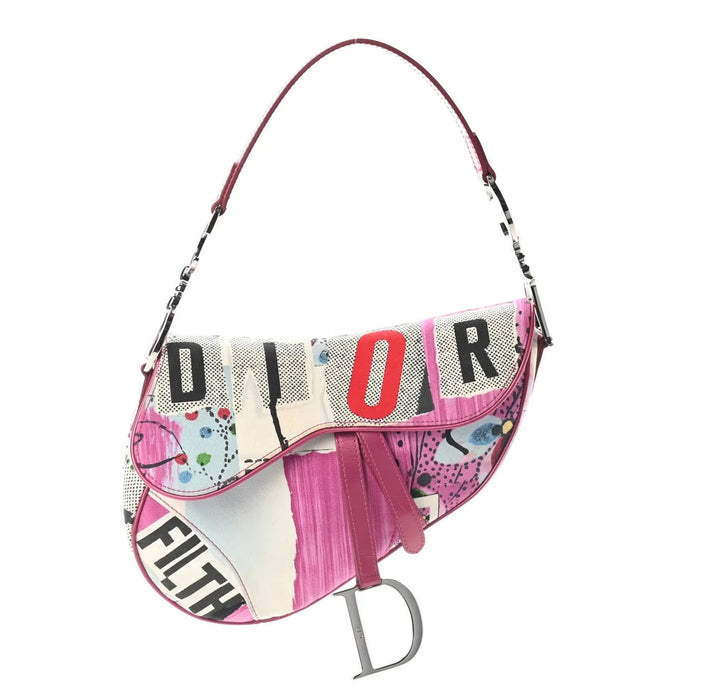 Christian Dior 2003 Multicolor “Filth” Saddle Bag