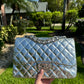 Chanel Quilted Metallic Aged Calfskin Single Flap Jumbo